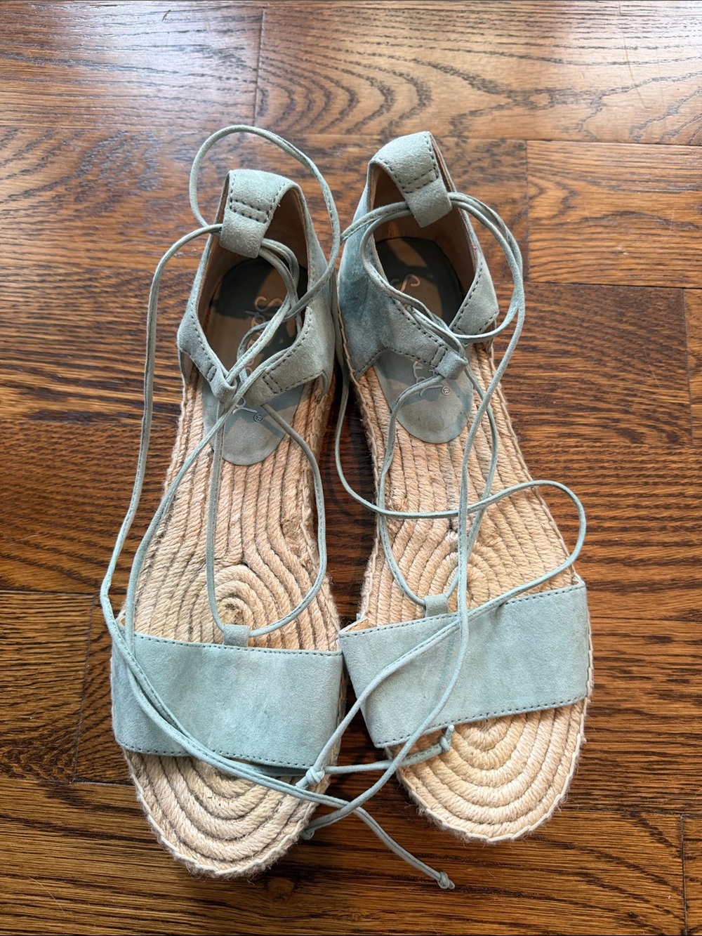 Splendid Fernanda Light Sage Lace-Up Espadrille Sandals